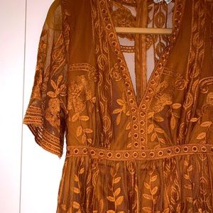 Orange lace boho dress